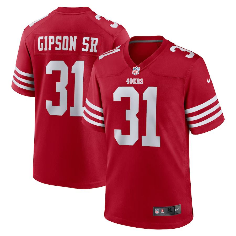Men San Francisco 49ers #31 Tashaun Gipson Sr. Nike Scarlet Home Game Player NFL Jersey